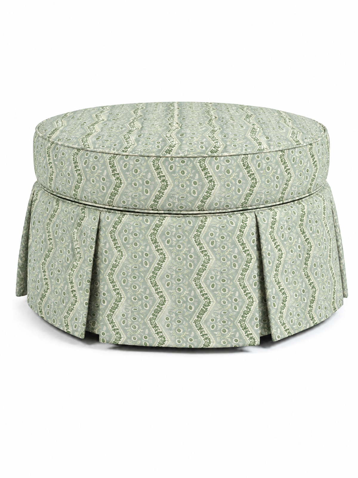 Pale Sage Folk Stripe, Pleated 40"