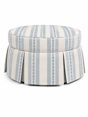 Powder Blue Farmhouse Stripe, Pleated 40" — view 1
