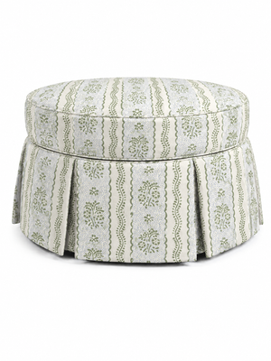 Cream & Sage Lace Stripe, Pleated 40" — view 1