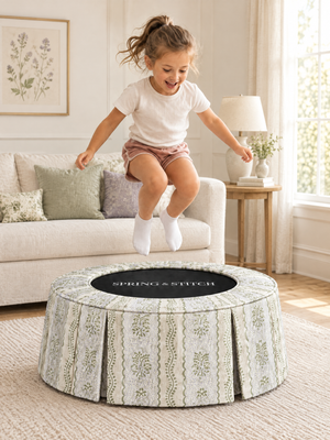Cream & Sage Lace Stripe, Pleated 40" — view 3