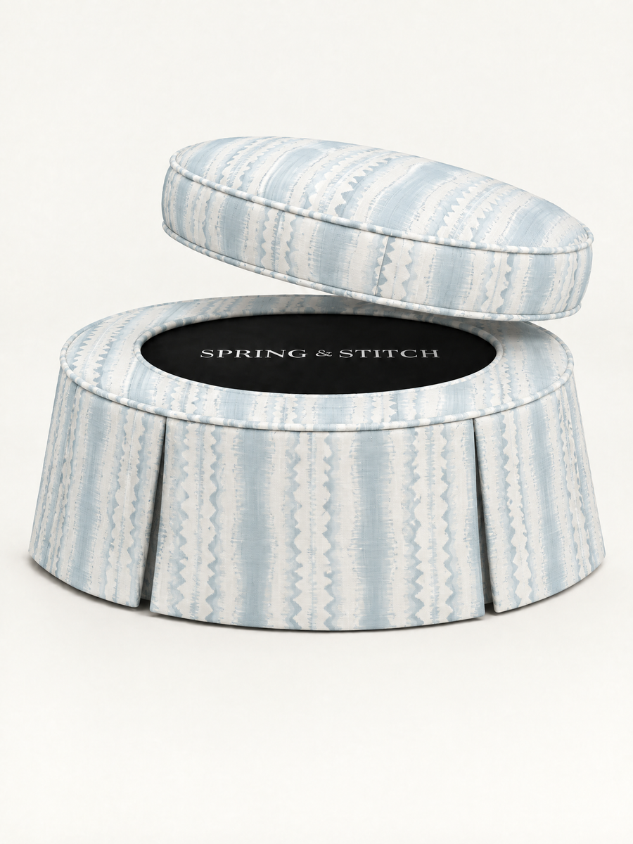 Palest Blue Woven Stripe, Pleated 40" — alternate view