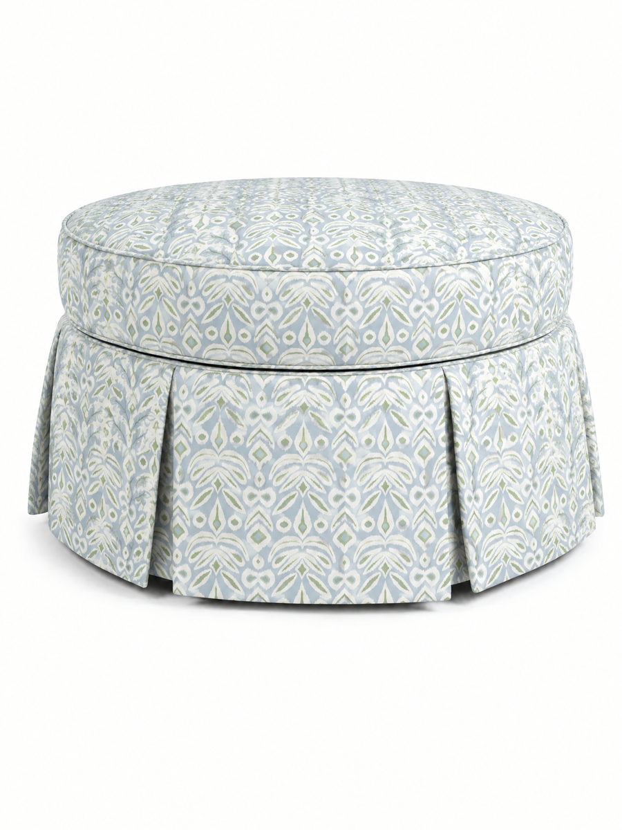 Mist Blue Ikat, Pleated 40" — closed