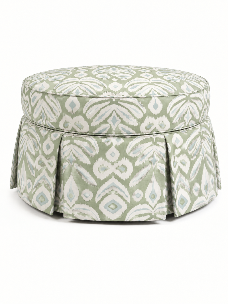 Large Sage Reverse Ikat, Pleated 40"
