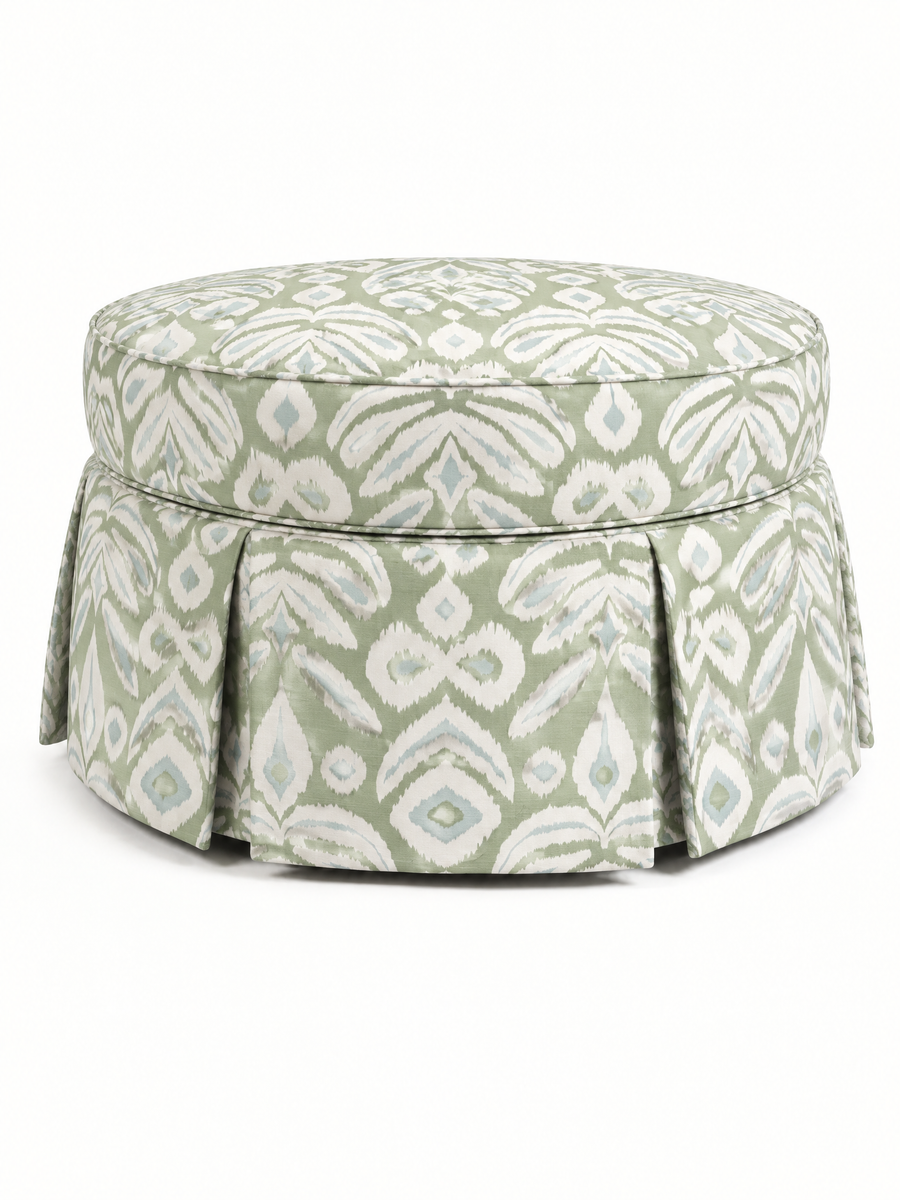 Large Sage Reverse Ikat, Pleated 40" — closed