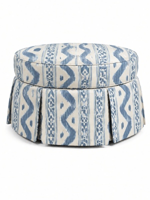 French Blue Ikat Stripe, Pleated 40" — view 1