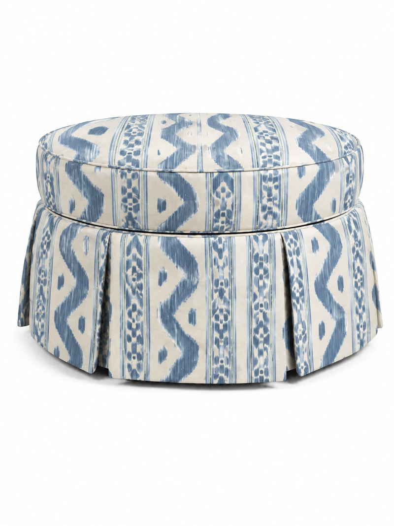 French Blue Ikat Stripe, Pleated 40"