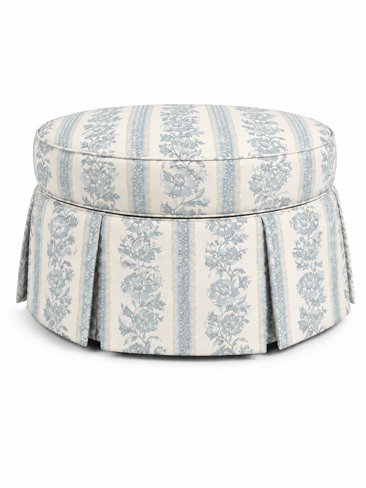 Powder Blue Garden Damask, Pleated 40"