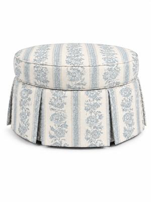 Powder Blue Garden Damask, Pleated 40" — view 1
