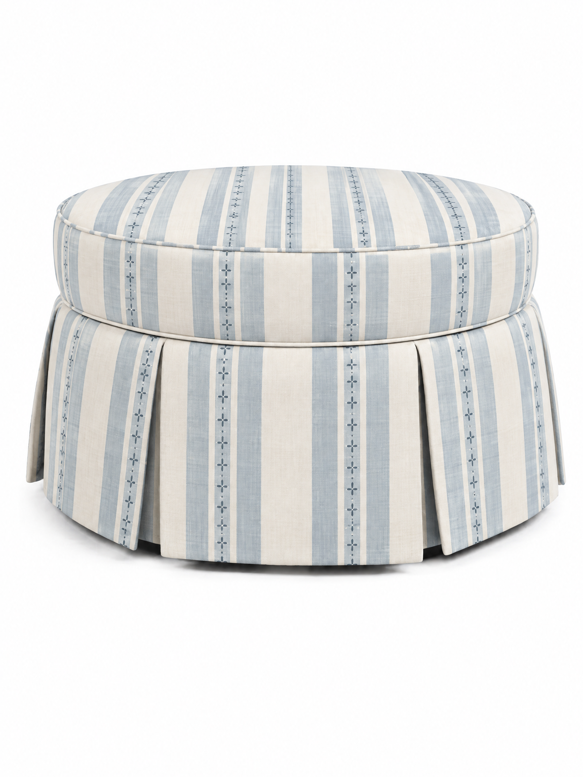 Powder Blue Farmhouse Stripe, Pleated 40"