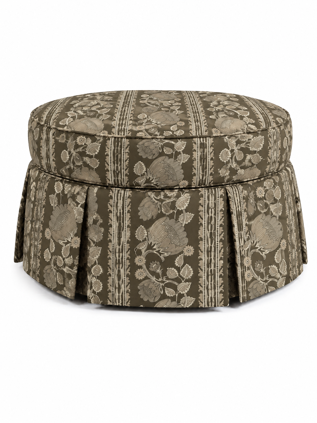 Dark Olive Heirloom Floral, Pleated 40"