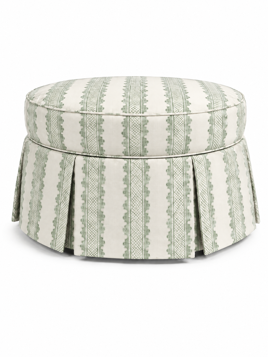 Sage Ribbon Stripe, Pleated 40" — closed