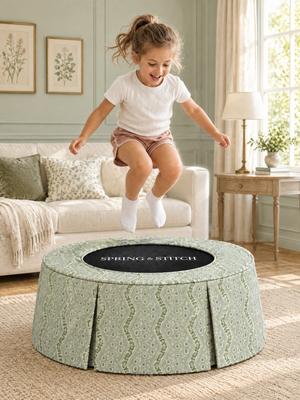 Pale Sage Folk Stripe, Pleated 40" — view 3