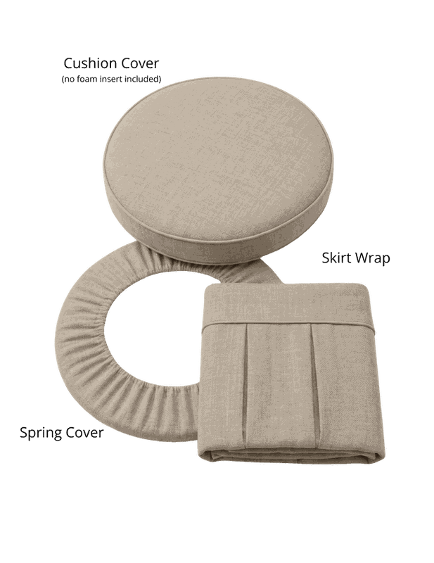 The Bounder™ Cover Set — cushion cover, skirt wrap, and spring cover in performance fabric
